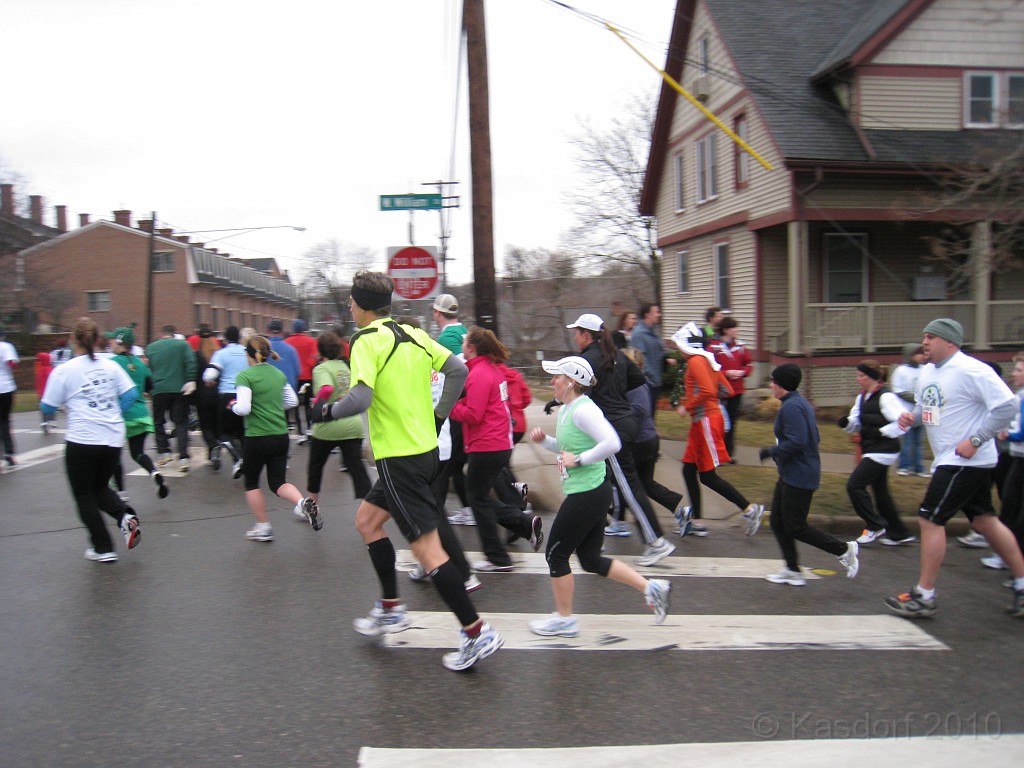 Shamrocks and Shenanigans 5K 2010 0710.jpg - The 2010 Shamrocks and Shenanigans 5K race in Ann Arbor MI. Cool and damp, and crowded.